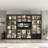 78.7'' H x 110 '' W Combination Bookcase Display Cabinet With Glass Doors & LED Lights-281586626