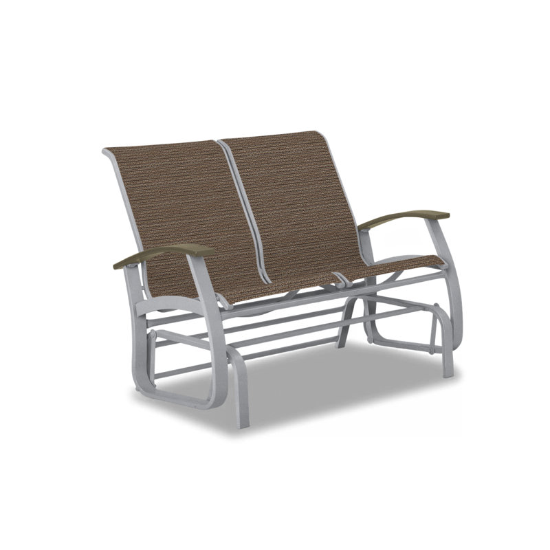 Belle Isle Outdoor Glider, Beachwood P40, Textured Kona, Lime 38D Sunbrella®
