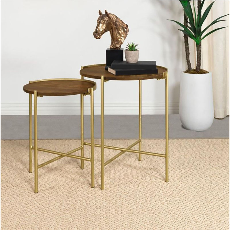 Honaker 2-Piece Nesting Table, Brown