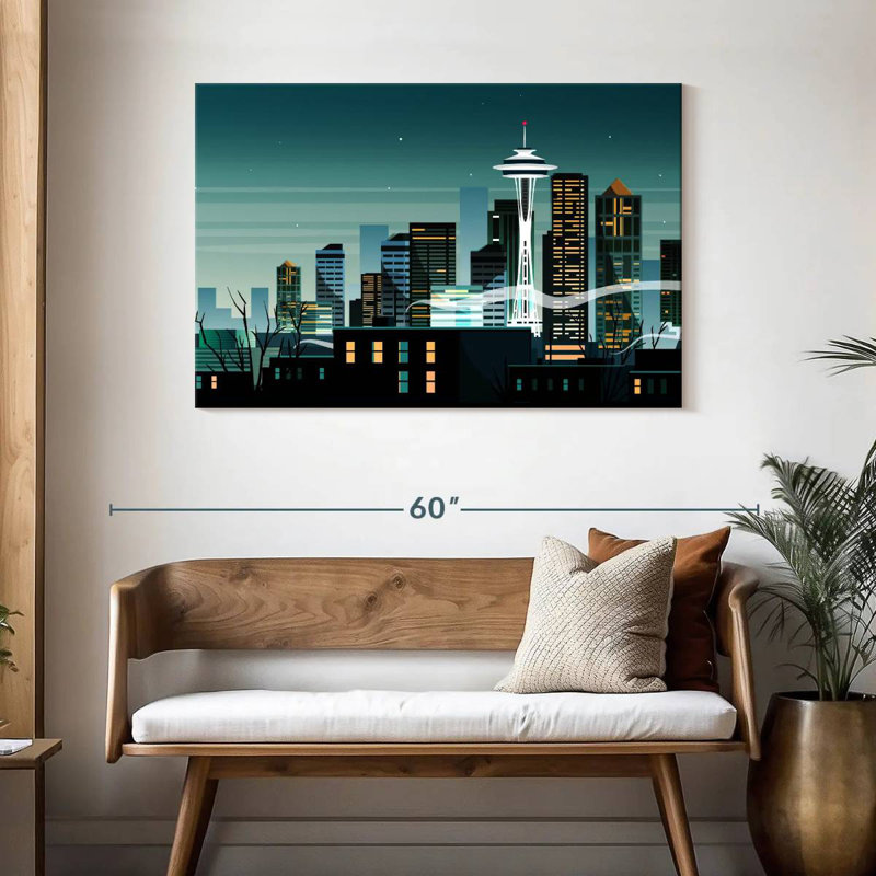 Sireci Seattle City Nightscape, 30" H x 45" W