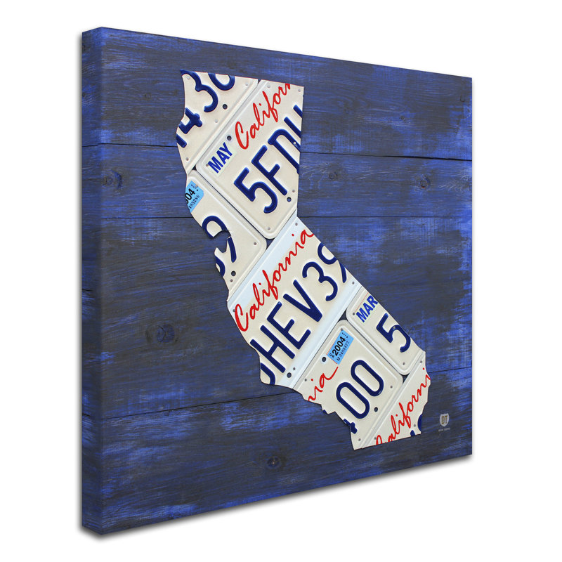 Carte de licence california, impression sur toile tendue, H 24 po x l 24 po x P 2 po