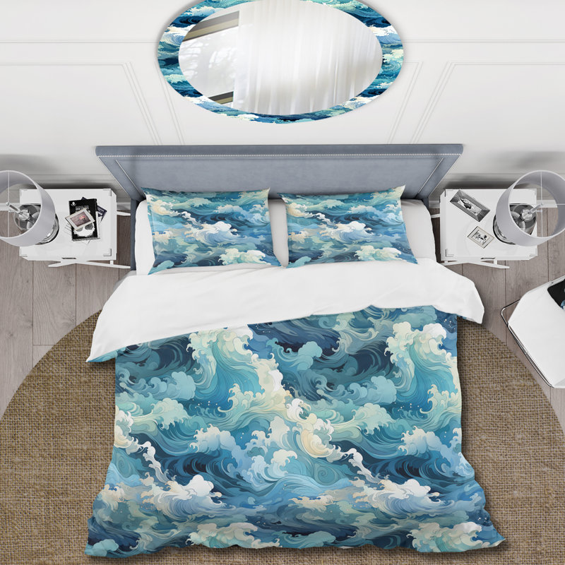 Literie Oceanic Dreamscape Tropical, Housse de couette pour très grand lit et 2 très