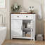 Armoire de rangement Farmhouse avec tiroir et tablette réglable avec comptoir en noyer, armoire à café moderne pour la cuisine, la salle à manger, la salle de bain et le vestibule