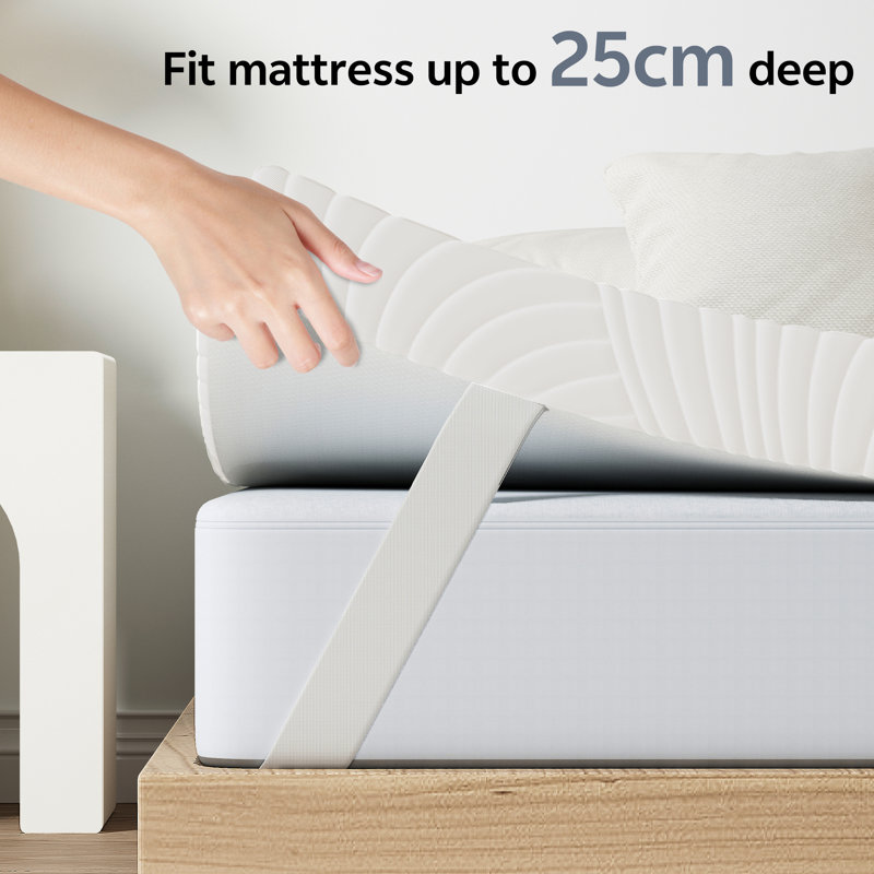 Mattress Pad Medium Firm Memory Foam Topper with Removable Washable Cover, Boxed Design, 7.5cm, Double (4'6)