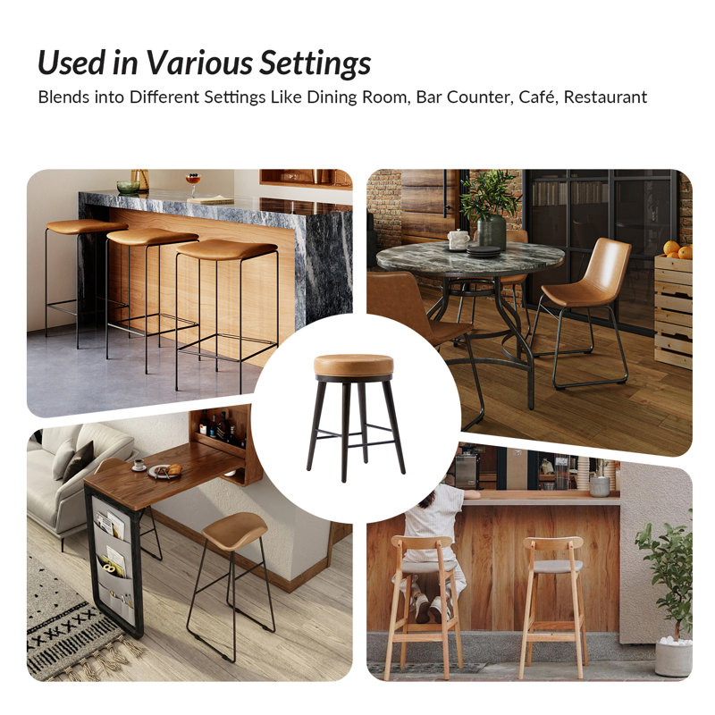 Ensemble de 2 tabourets de comptoir Lyle Timber