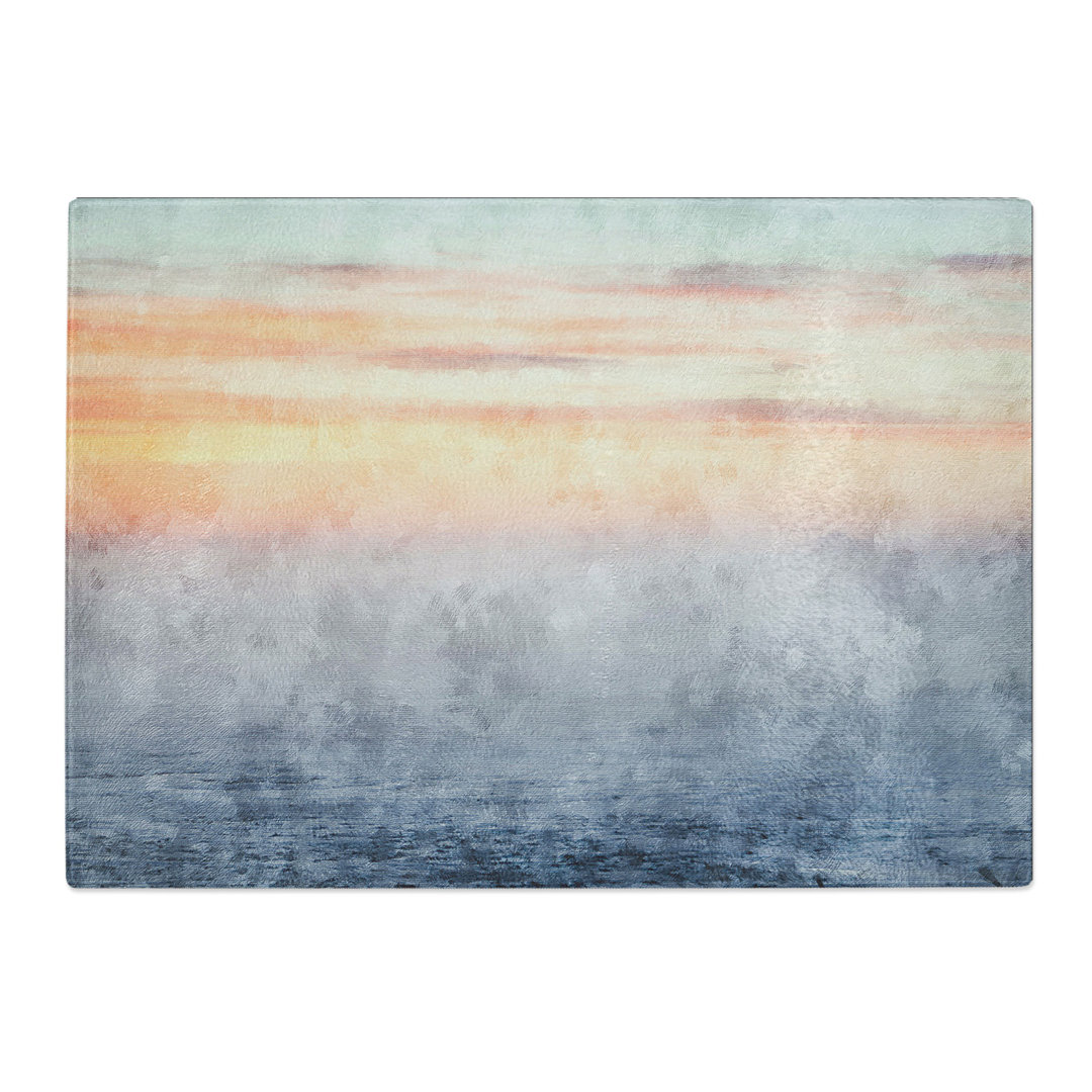 Peach Landscape Painting Chopping Board