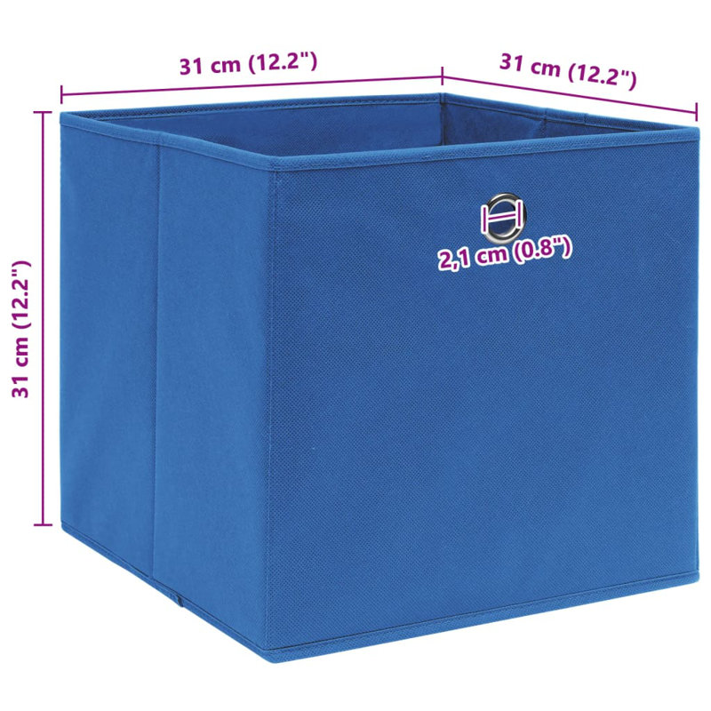 vidaXL Storage Box Decorative Foldable Storage Chest Organizer Pack Box Fabric, Blue
