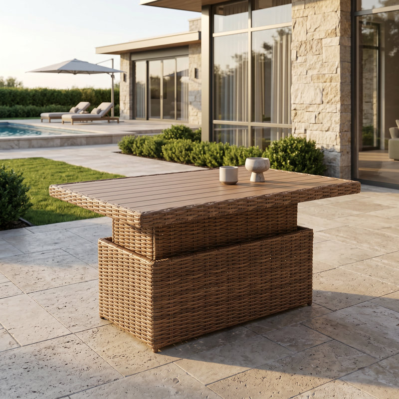 Windsor Aluminum Extendable Outdoor Wicker  Coffee Table