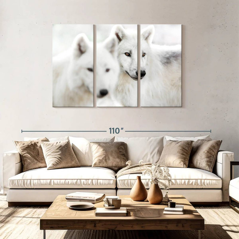 Brampt White Wolf II, 48" H x 74" W