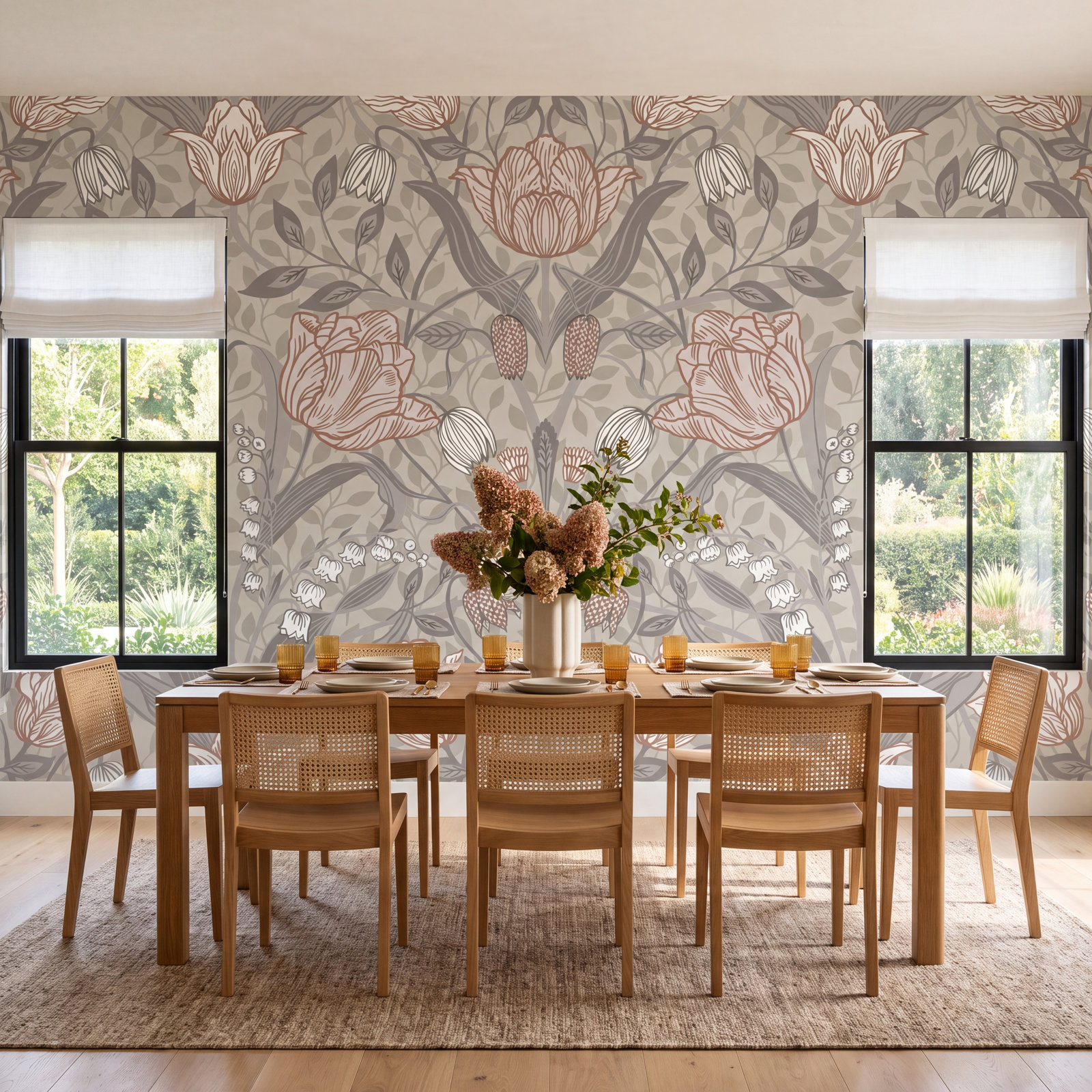 Yael Wallpaper Roll, Beige/Pink