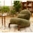 Modern Velvet Armless Accent Chair with Solid Wood Legs, Soft Cushioned Reading Chair-1294950825