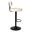 Modern Bar Stools Set of 2,Curved Backrest Upholstered Counter Height Bar Stools,Adjustable Bar Stool 24.5"-30.5"