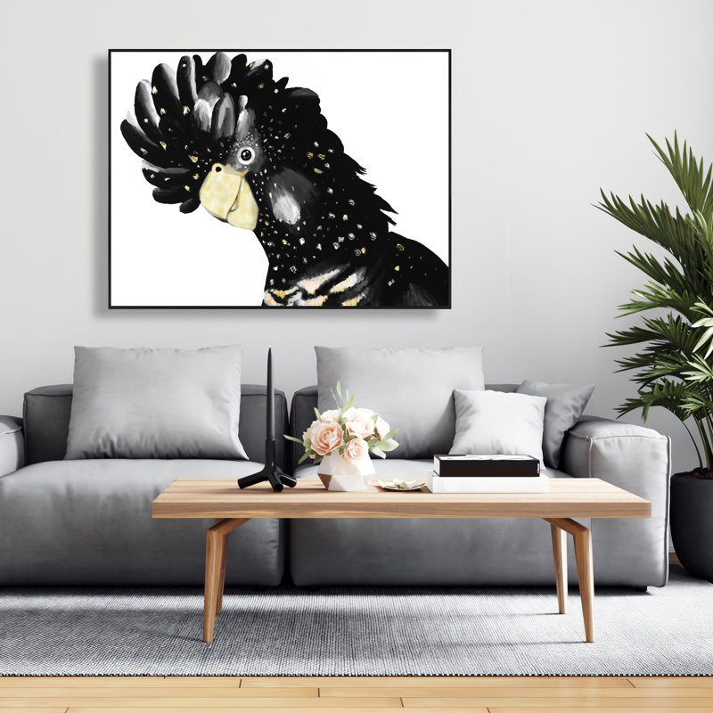 Cockatoo perroquet, art encadré noir