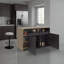 Bari Modern Kitchen Island And Counter Dining Table, Compact Structure With 4 Open Display Shelves, 2-Door Cabinet And, Spacious Dining Prep Table Countertop