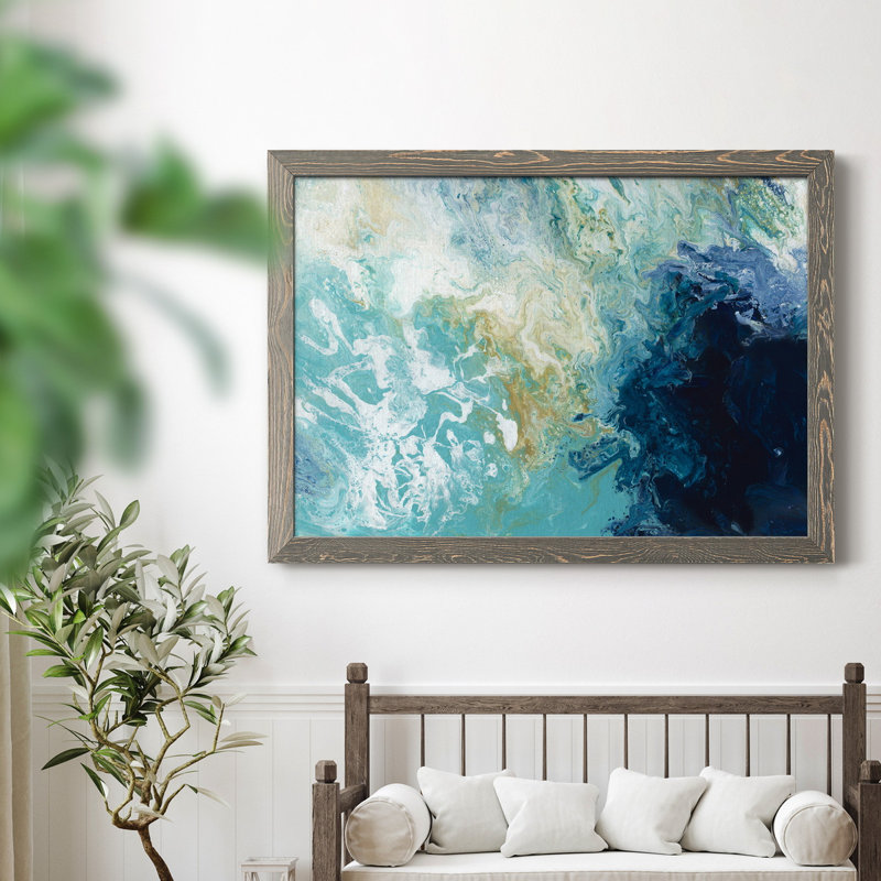 Ocean Flow - Peinture sur toile encadrée, H 31,5 po x l 23,5 po x P 1,5 po, Gris