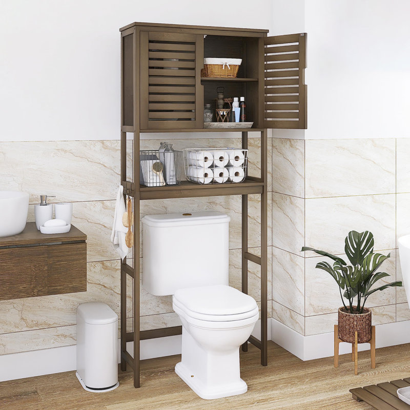 Aaradhya Freestanding Over the Toilet Storage, Walnut