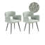 49cm H Polyester Upholstered Upholstered Back Side Chair in Green
