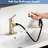 Brushed Gold Deck-Mounted Bathroom Faucet - Pull Out , Single Handle, Pop-Up Drain Stopper Tap Modern Square Design With And-121628453