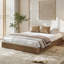 Cadre de lit plateforme en bois cannelé – Profil bas, silencieux, montage facile, sans sommier – Taille standard, finition noyer-946597322-946597367