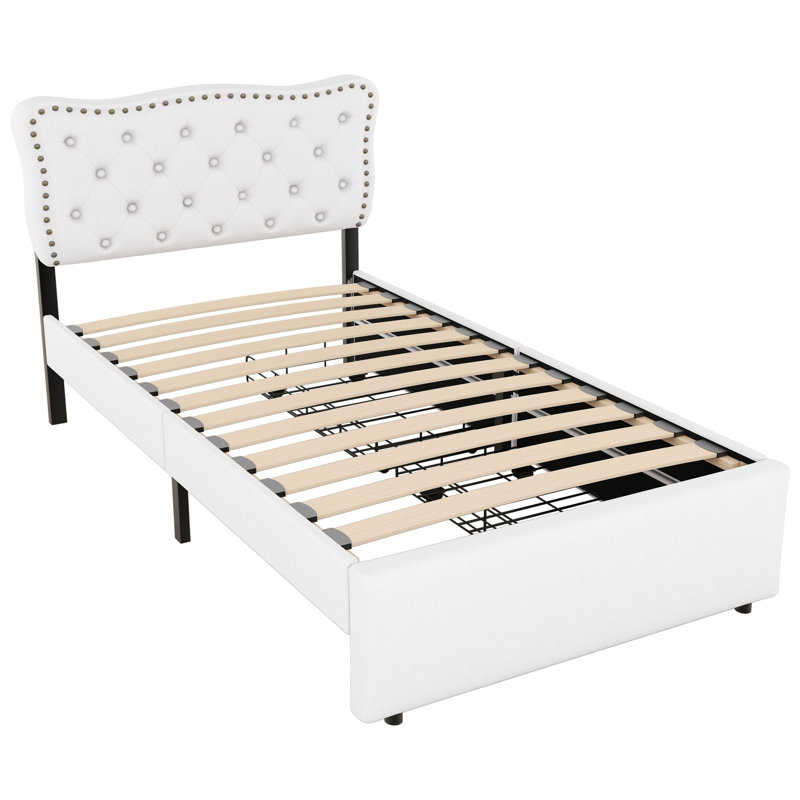 Caroyln Upholstered Storage Bed, Beige