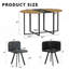 Ensemble de table de salle à manger 7 pièces ovale, grain de bois fixe et plateau en triamine noire avec 6 chaises en cuir de polyuréthane pour petits espaces, appartement, salle à manger-1043430977