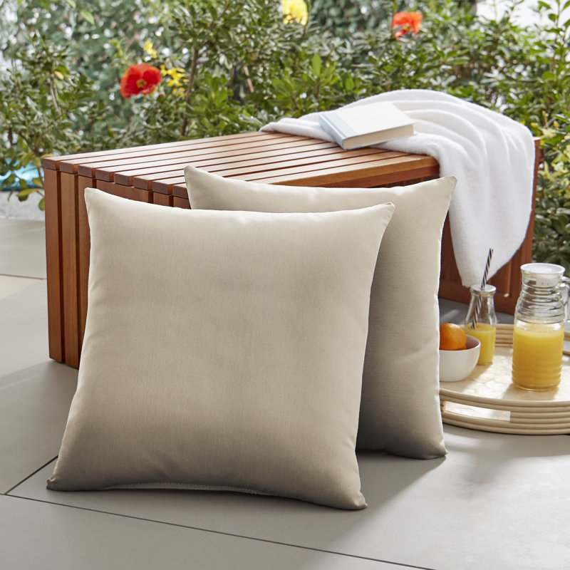 Housse et insert de coussin d'extérieur carré Borgey, Brun clair Fresco, H 20 po x l 20 po x P 6 po