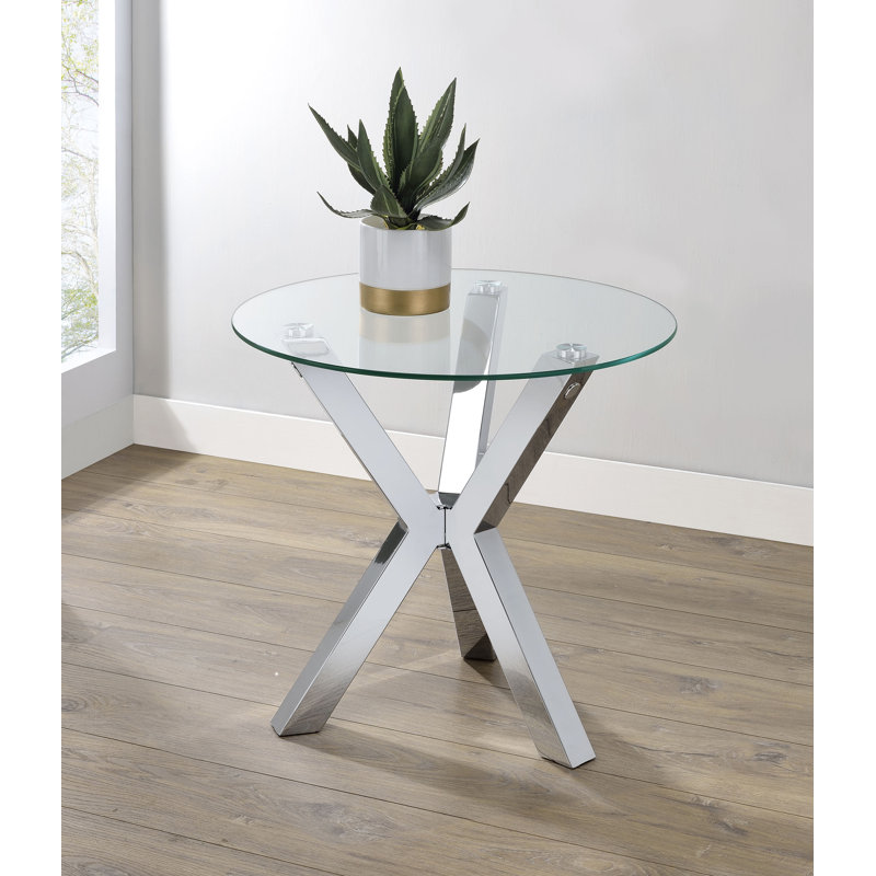 Table de bout contemporaine l 23,9 po, argent
