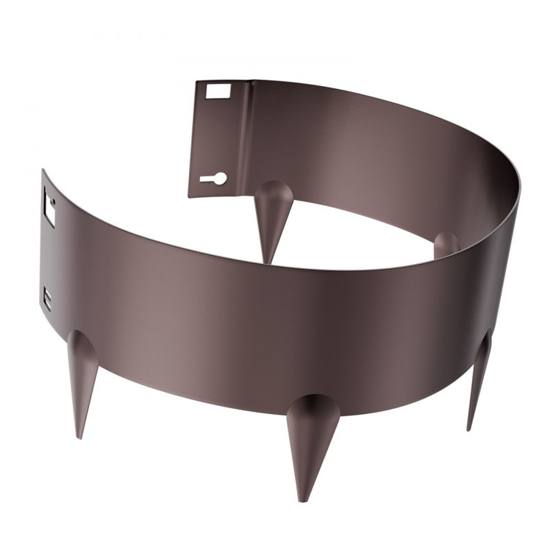Bordure de bordure en acier antirouille 39 po, H 0,7 pi x l 3,25 pi, Brun