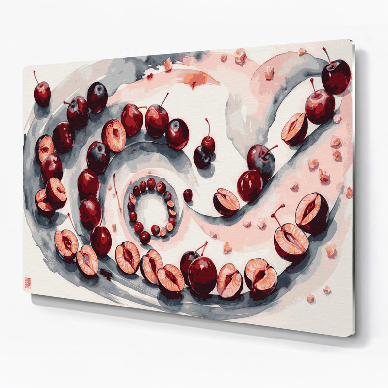 Art mural en métal Fruit Umeboshi, H 16 po x l 20 po