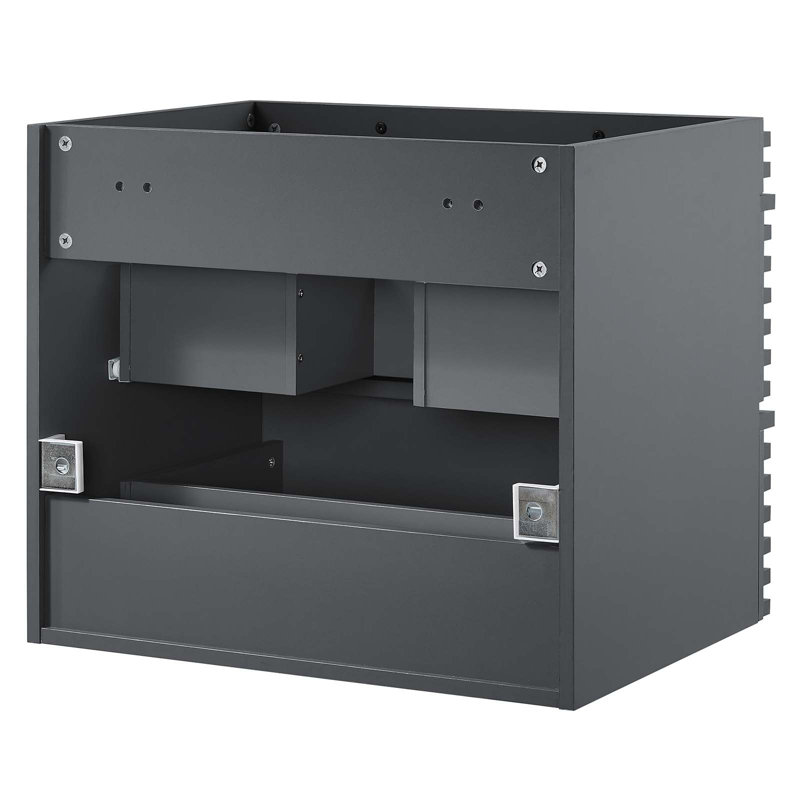 Modway Render 23.5" Wall Mounted Single Bathroom Vanity Base Only, Gray