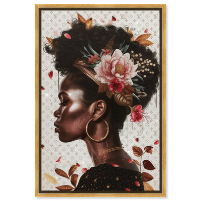 Fleurs dans ses cheveux II, art glamour sur toile par Art Remedy