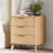 3-Drawer Fluted Wood Nightstand with Built-in Charging Station