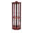 Adjustable Shelves In Cherry Look Lighted Corner Storage Cabinet Glass Curio With Lighting, Color, Storage, Intricate Carvings-80832013