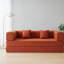 Canapé-lit convertible avec coussin cylindrique et cadre de forme fixe pour des espaces de vie multifonctionnels.-793248487