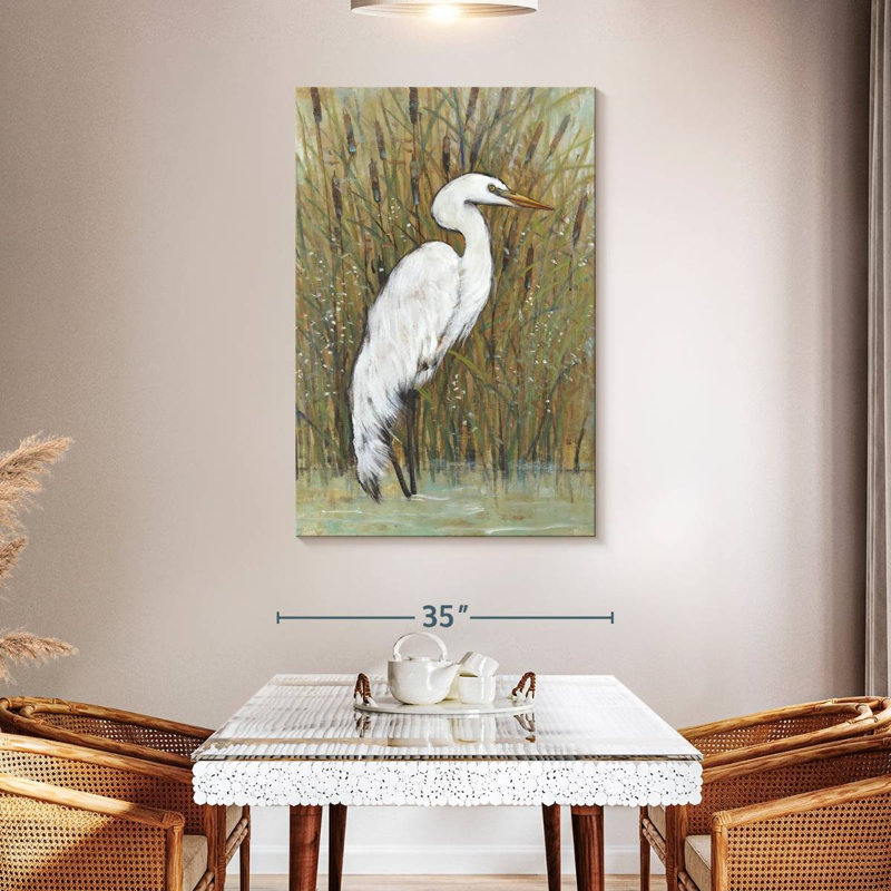 Brampt White Egret I, 48" H x 32" W
