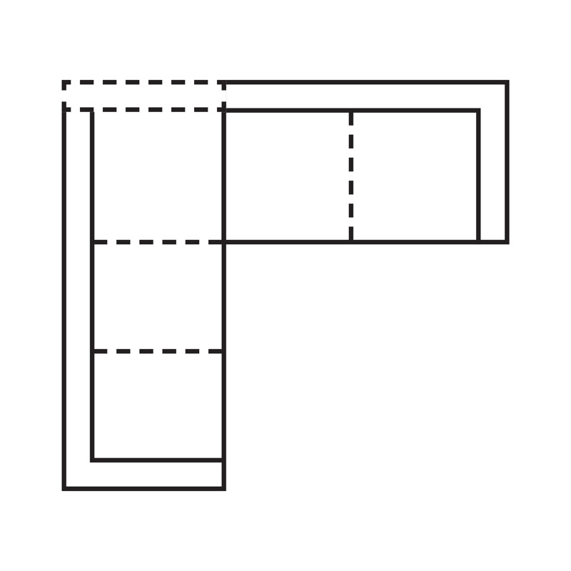 Canapé modulaire Conradina, Tissage natté lin Drusky Sustain®, Orienté à gauche (vu de face)