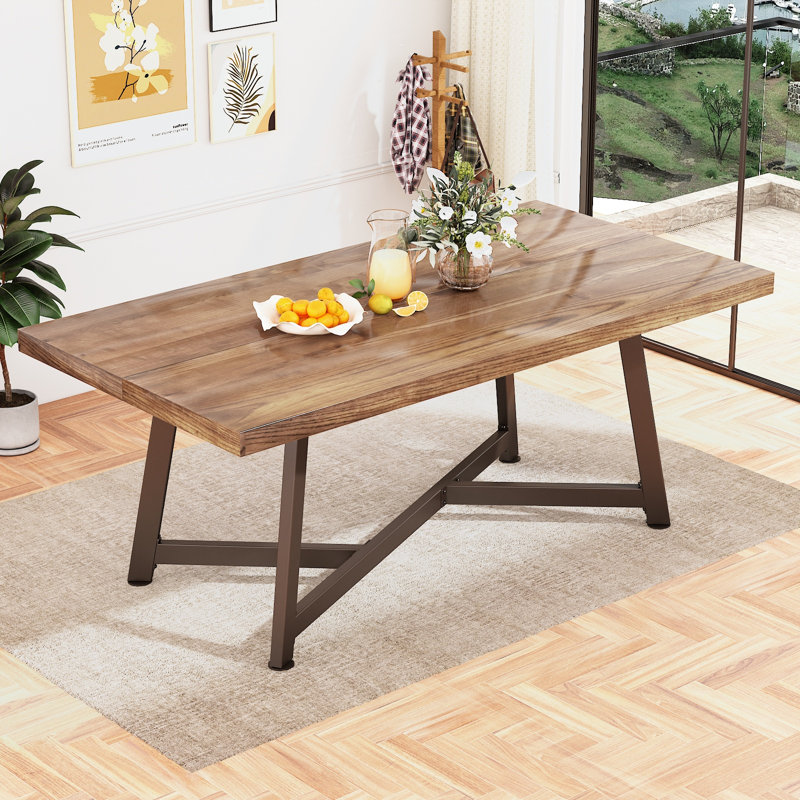Yassir Solid Wood Dining Table, Brown