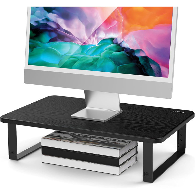 Monitor Stand Riser, Height Adjustable Laptop Stand, Computer Monitor Stand For Monitor, Computer,Laptop,Printer (Black)