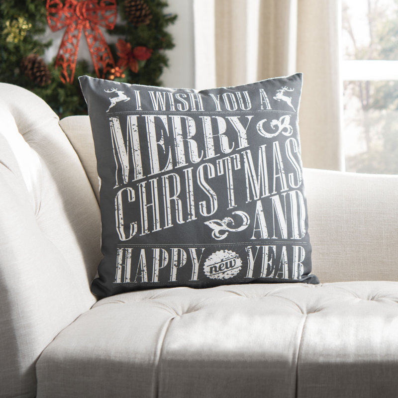 North Embroidered Reversible Throw Pillow