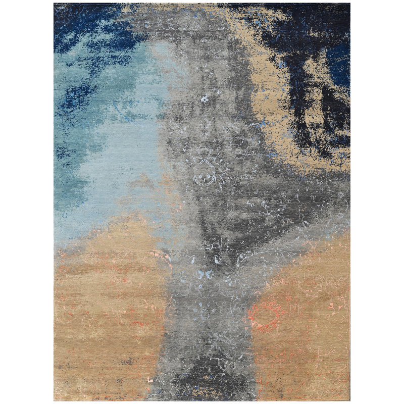 CAR2KCUT4MU00 Abstract Area Rug, Rectangle 9' x 12'