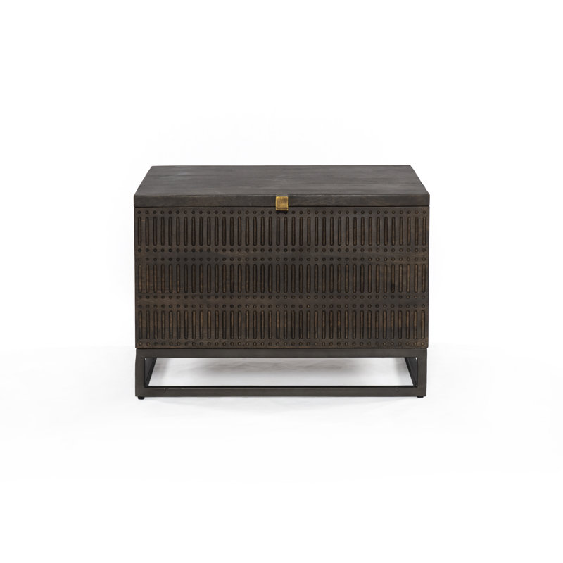 Kelby Solid Wood Coffee Table, Dark Brown