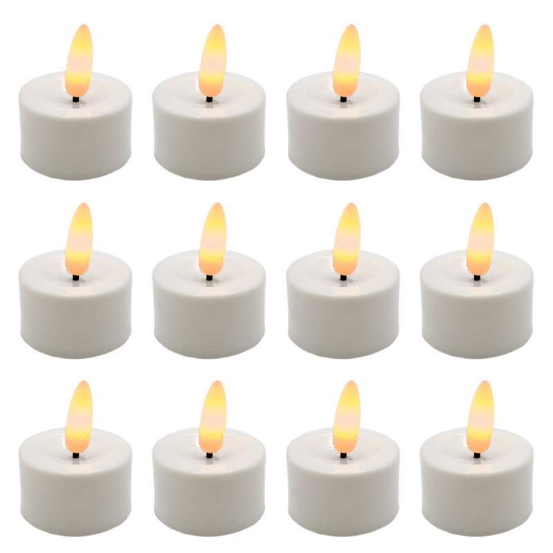 Flambeaux à mèche 3D à piles, Blanc