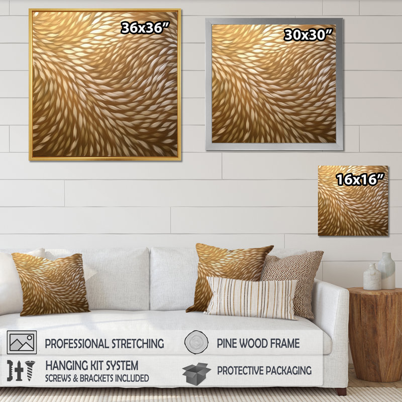 Motif délicat de vagues modernes - reproduction sur toile, H 24 po x l 24 po x P 1 po, Toile tendue