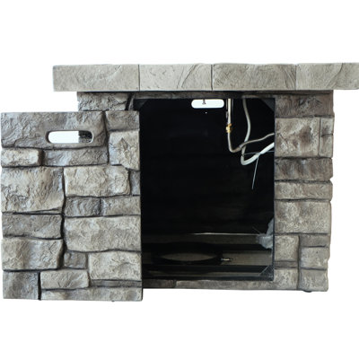 Grey 30" Outdoor Fire Pit - 40,000 . Build. Enhance Your Garden's Appeal Propane Pit, , Grey. Make Area More Inviting