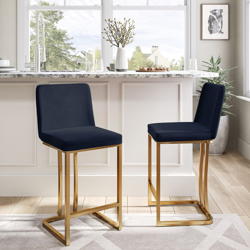 16.14'' W Dining Chair Stool, Black, Counter Stool (24.41" Seat Height)