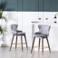 Tabouret gris à hauteur de comptoir rembourré de 2, avec mousse dense et tissu texturé de style velours relaxant 2, revêtement pour un moment agréable