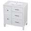 Meuble-lavabo de 30 po avec lavabo en céramique, tiroir escamotable pour la plomberie-1346947366