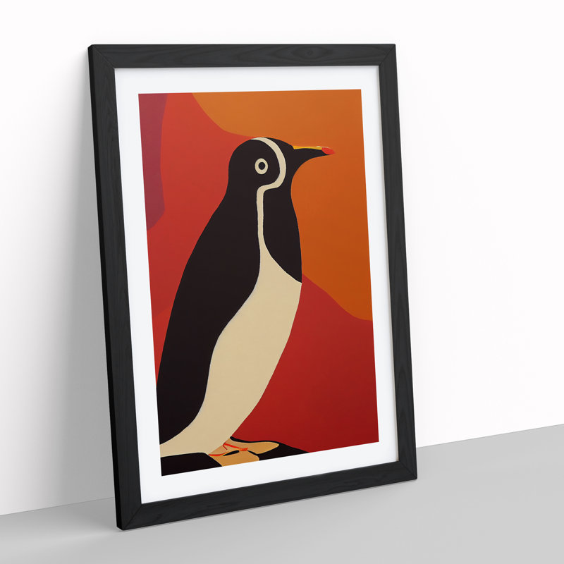 XV1022-3466X Penguin Abstract No.2 - Print, 64cm H x 46cm W, Black Frame, No Matte