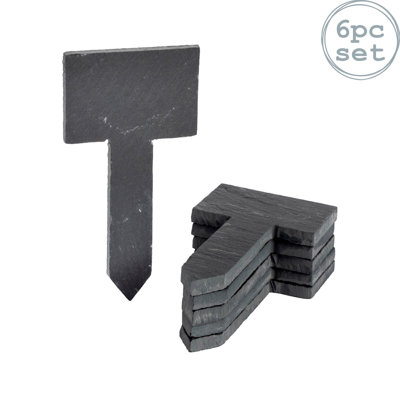Nicola Spring - Slate Plant Markers - 6 x 12cm - Natural