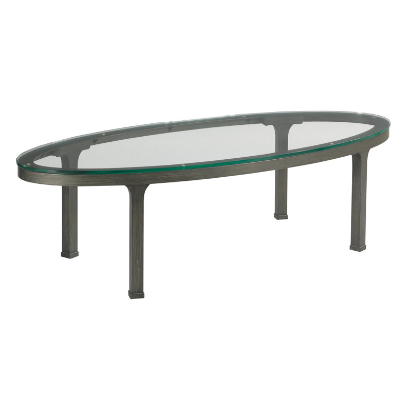 OVAL GLASS TOP COFFEE TABLE